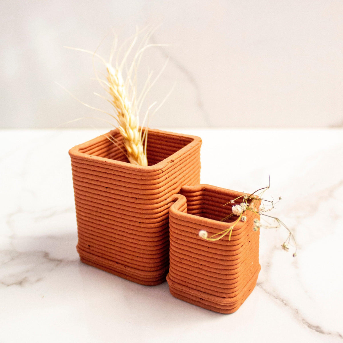 Terracotta Double Pen Stand
