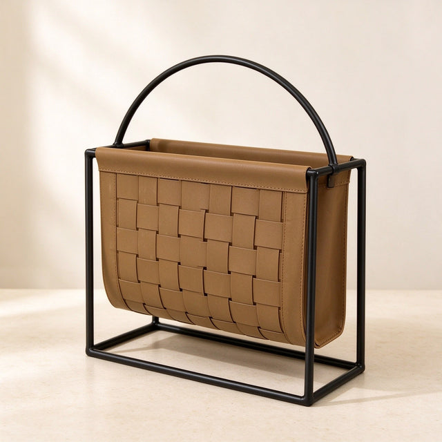 Woven Sling Magazine Holder with Metal Frame