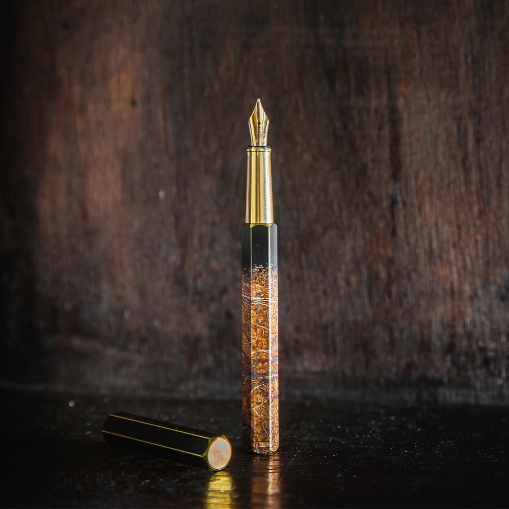 Sorrel Foil-Leaf Fountain Pen, 14K Gold Nib