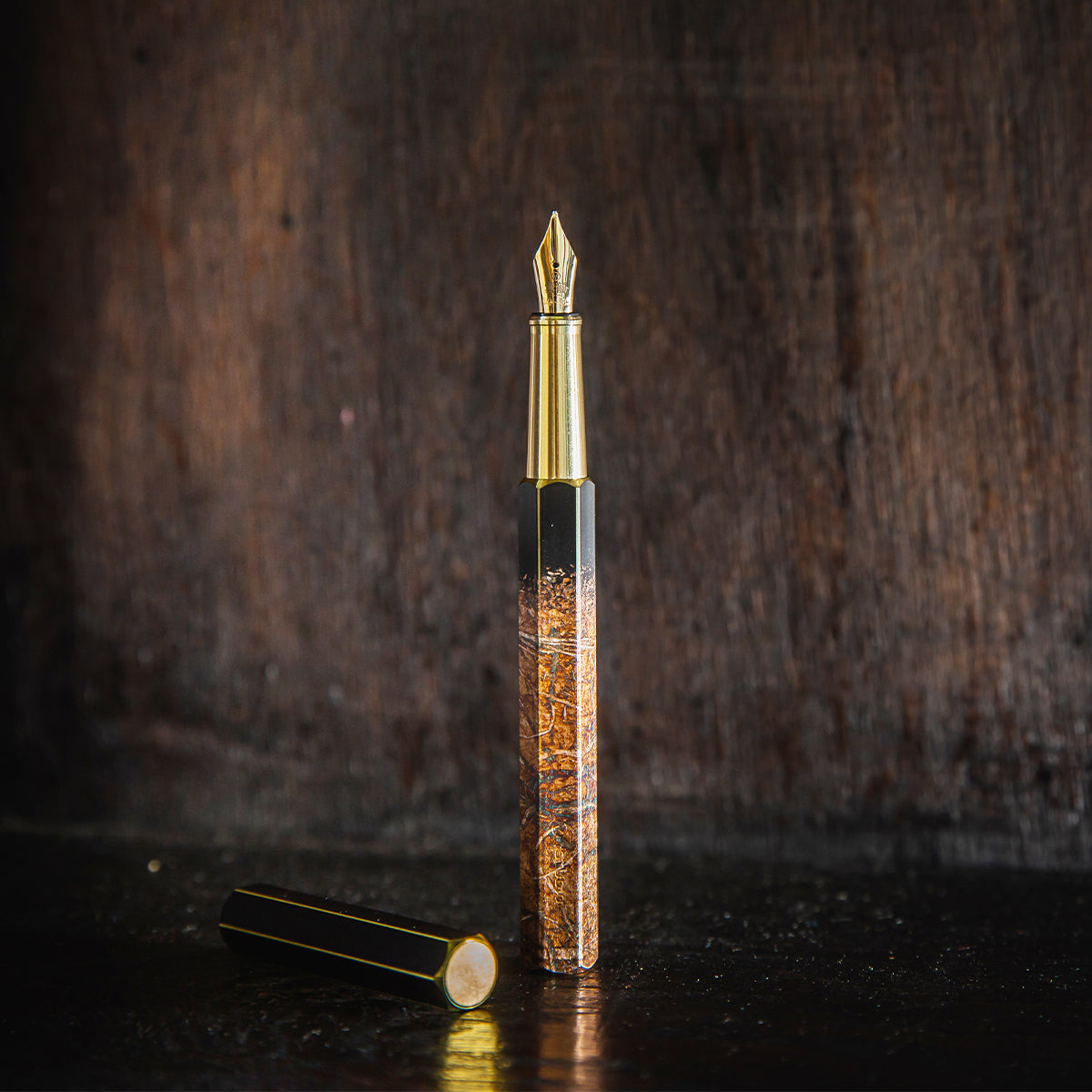 Sorrel Foil-Leaf Fountain Pen, 14K Gold Nib