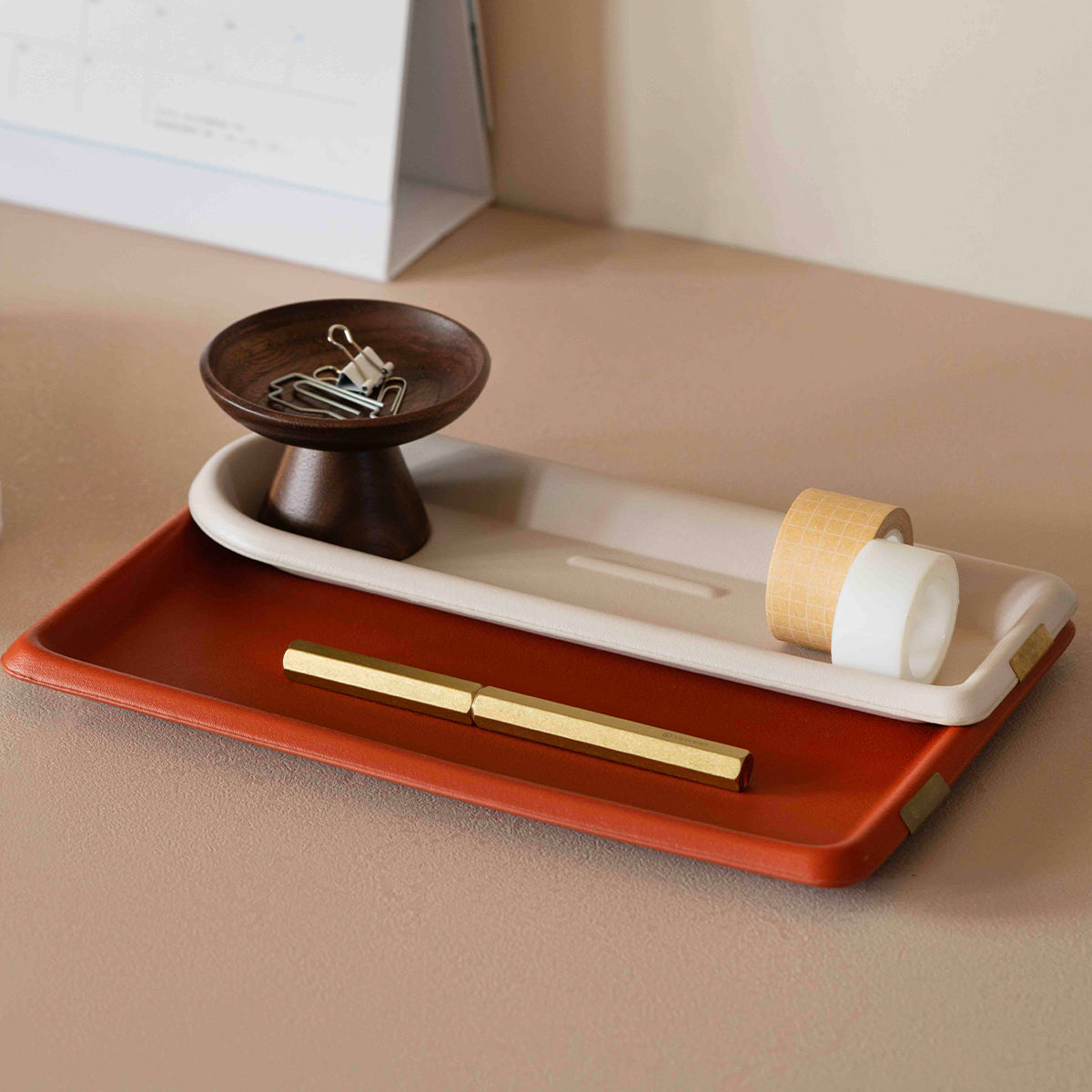 Tavish Eco-Leather Desk Tray, Large