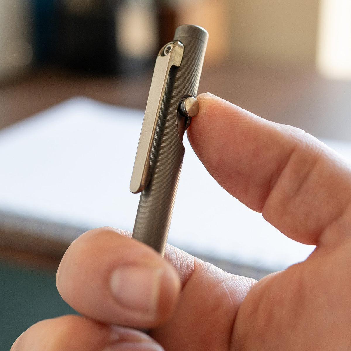 Ellison Titanium Slim Bolt-Action Pen
