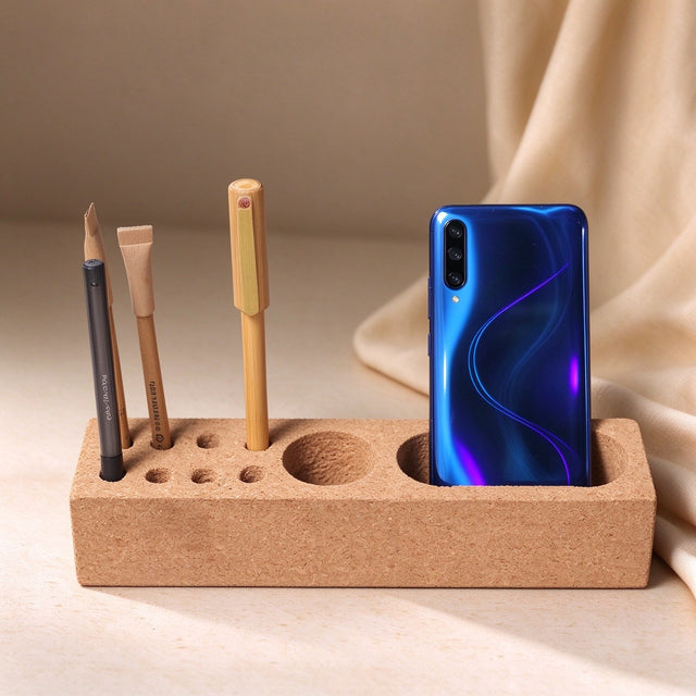 Cork Pen and Phone Stand