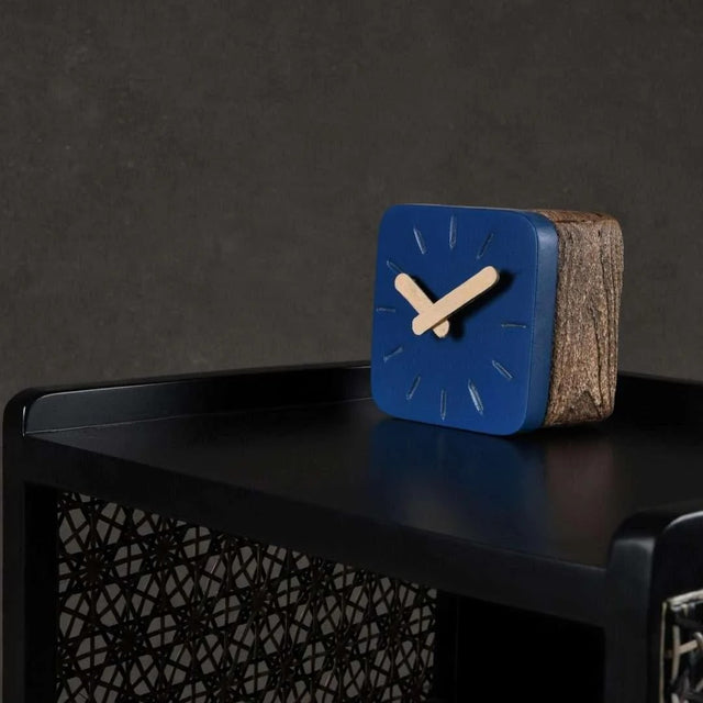 Teakwood Table Clock with Colour Face